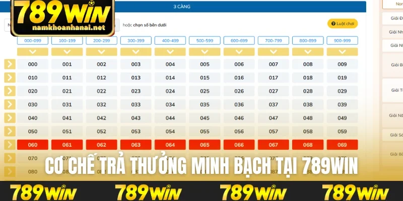 Cơ chế trả thưởng minh bạch tại 789WIN