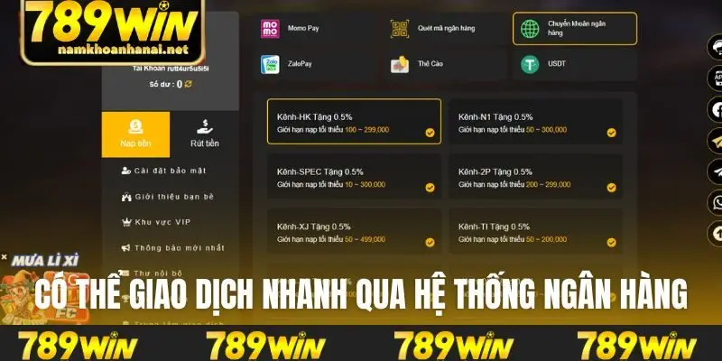 Có thể giao dịch nhanh qua hệ thống ngân hàng