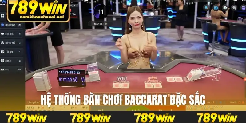 Hệ thống bàn chơi Baccarat đặc sắc