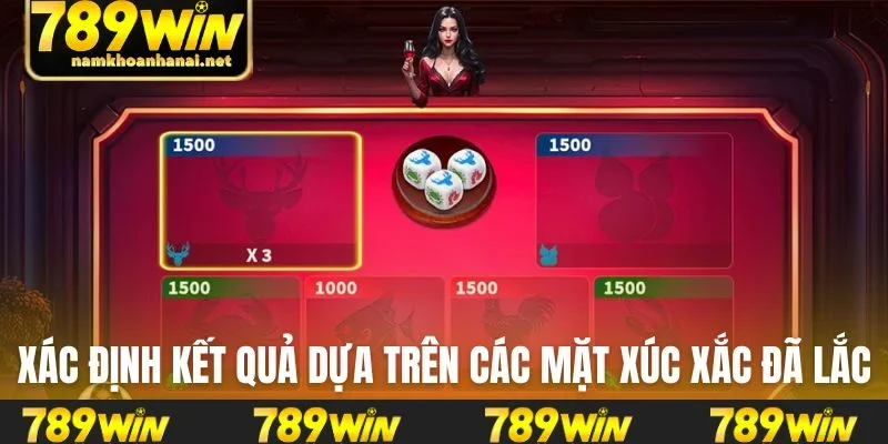 Xác định kết quả dựa trên các mặt xúc xắc đã lắc